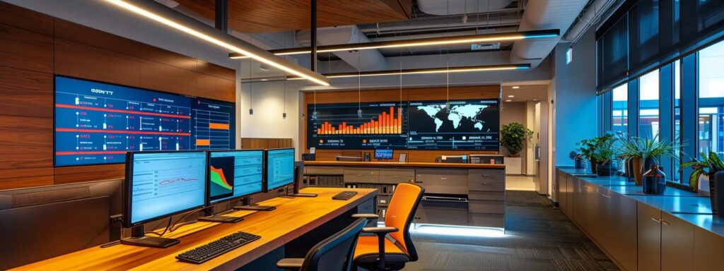 a modern office setting showcases a sleek computer screen displaying a vibrant energy rates comparison graph, with a professional analyzing various options and energetic charts illuminated by overhead task lighting, emphasizing the importance of informed decision-making in massachusetts' competitive energy market.