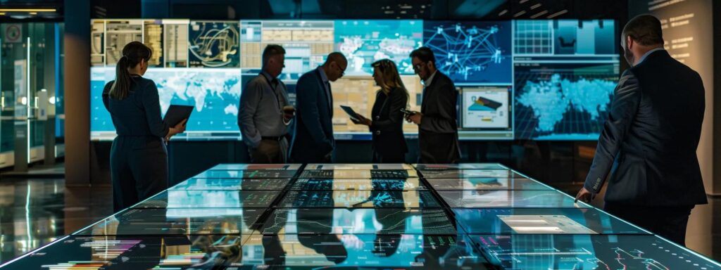 a sleek, modern office setting features a diverse group of professionals engaged in an animated discussion at a glass conference table, illuminated by soft, focused lighting, as they examine energy market data on digital tablets and graphs reflecting strategic planning for securing favorable energy rates in massachusetts.