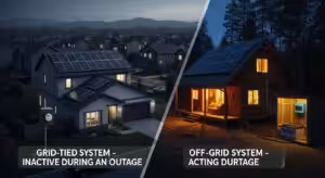 solar power during an outage grid tied system vs off grid system